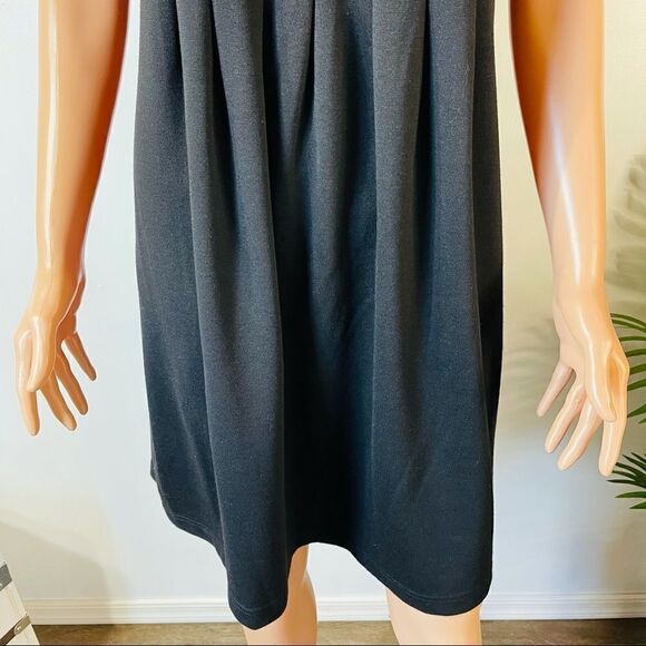 Robbie Bee Black Ruffle Neckline Dress Sz 6 - Picture 9 of 14